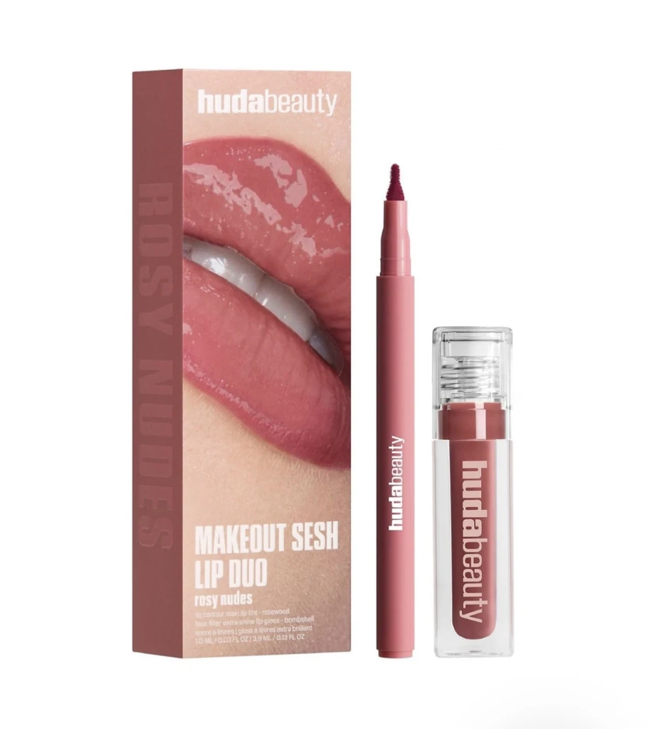 HUDA BEAUTY  Make Out Sesh Lip Stain and Lip Gloss Duos